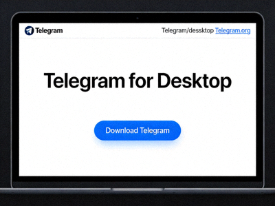 Telegram官方网站desktop.telegram.org页面截图 - 显示下载按钮与简洁界面