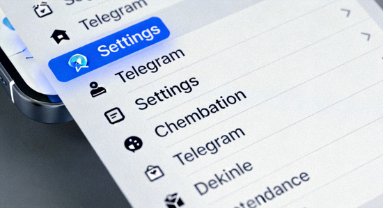 Telegram客户端左上角菜单截图 - 高亮显示Settings设置选项