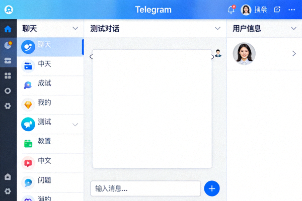 Telegram桌面版汉化完成截图 - 展示界面已成功切换为简体中文的效果