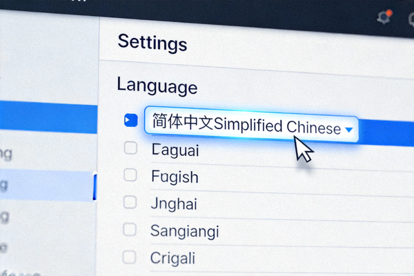Telegram桌面版汉化步骤四截图 - 展示在语言列表中选择简体中文Simplified Chinese