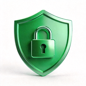 象征官网安全性的绿色盾牌与锁图标，代表加密与验证